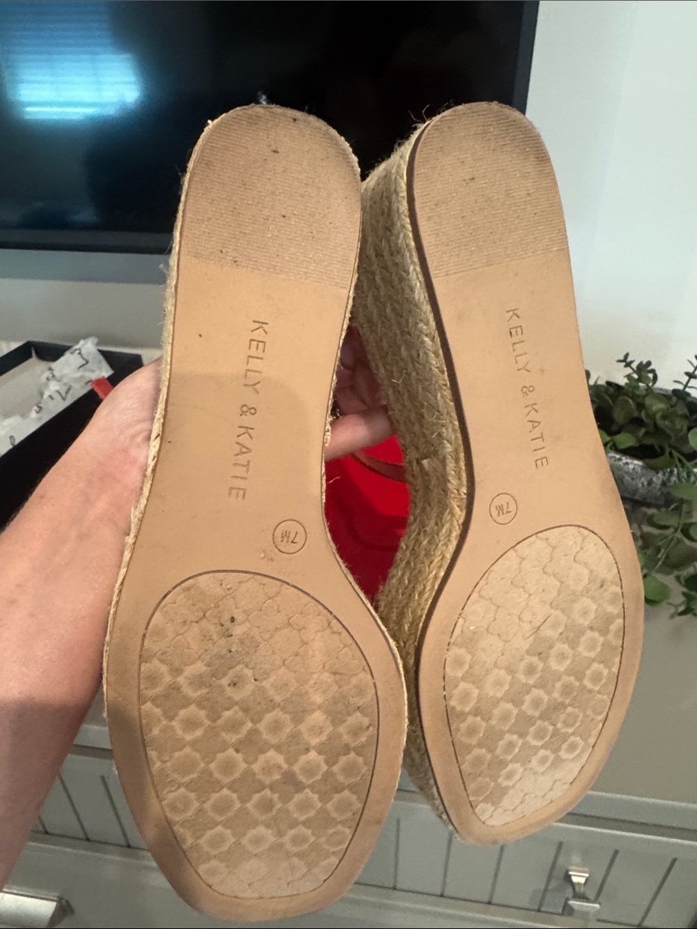 Kelly & Katie orange Suede Espadrille Wedge Sandals - Picture 2 of 3